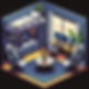 DALL·E 2023-12-15 13.32.06 - Pixel art image of a gaming room featuring a metal frame bunk